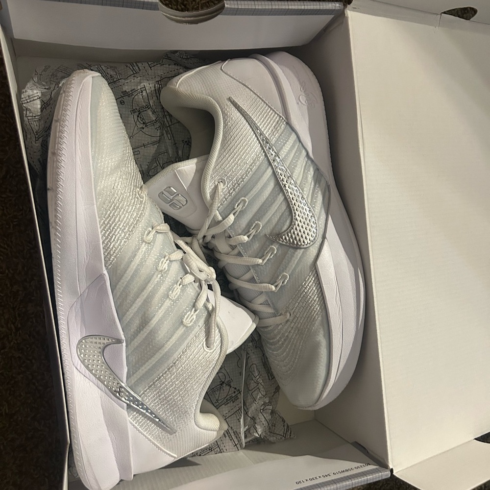 Sabina White and Metallic Silver Footwear
